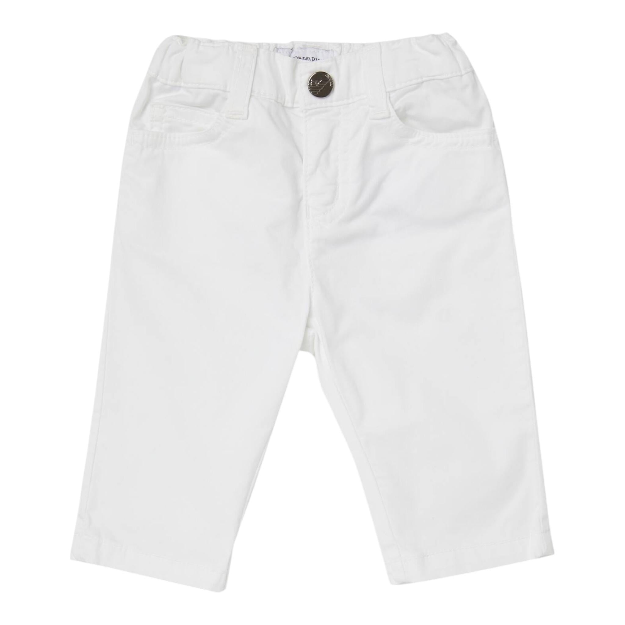 Emporio Armani Pantalone Tinta Unita con Elastico In Vita per Bambino 8NHJ02J BIANCO EMPORIO ARMANI 
