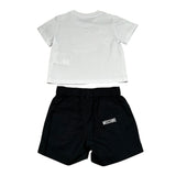 Moschino Completo 2 Pezzi T-Shirt-Bermuda Bicolore per Neonato MOG00A BIANCO/NERO MOSCHINO 