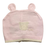 Nanan Solid Color Hat With Pink Bear Embroidery For Baby Girl