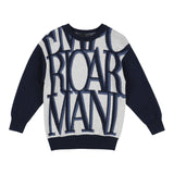 EMPORIO ARMANI maglia girocollo stampa fantasia Panna/blu per Bambino 6L4MXW PANNA/BLU EMPORIO ARMANI 