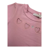 M+E' Plain Pink T-Shirt with Perforations for Baby Girls