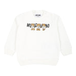 MOSCHINO felpa chiusa girocollo tinta unita con stampa in contrasto Bianco per Neonata M8F04Q BIANCO MOSCHINO 