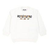 MOSCHINO felpa chiusa girocollo tinta unita con stampa in contrasto Bianco per Neonata M8F04Q BIANCO MOSCHINO 