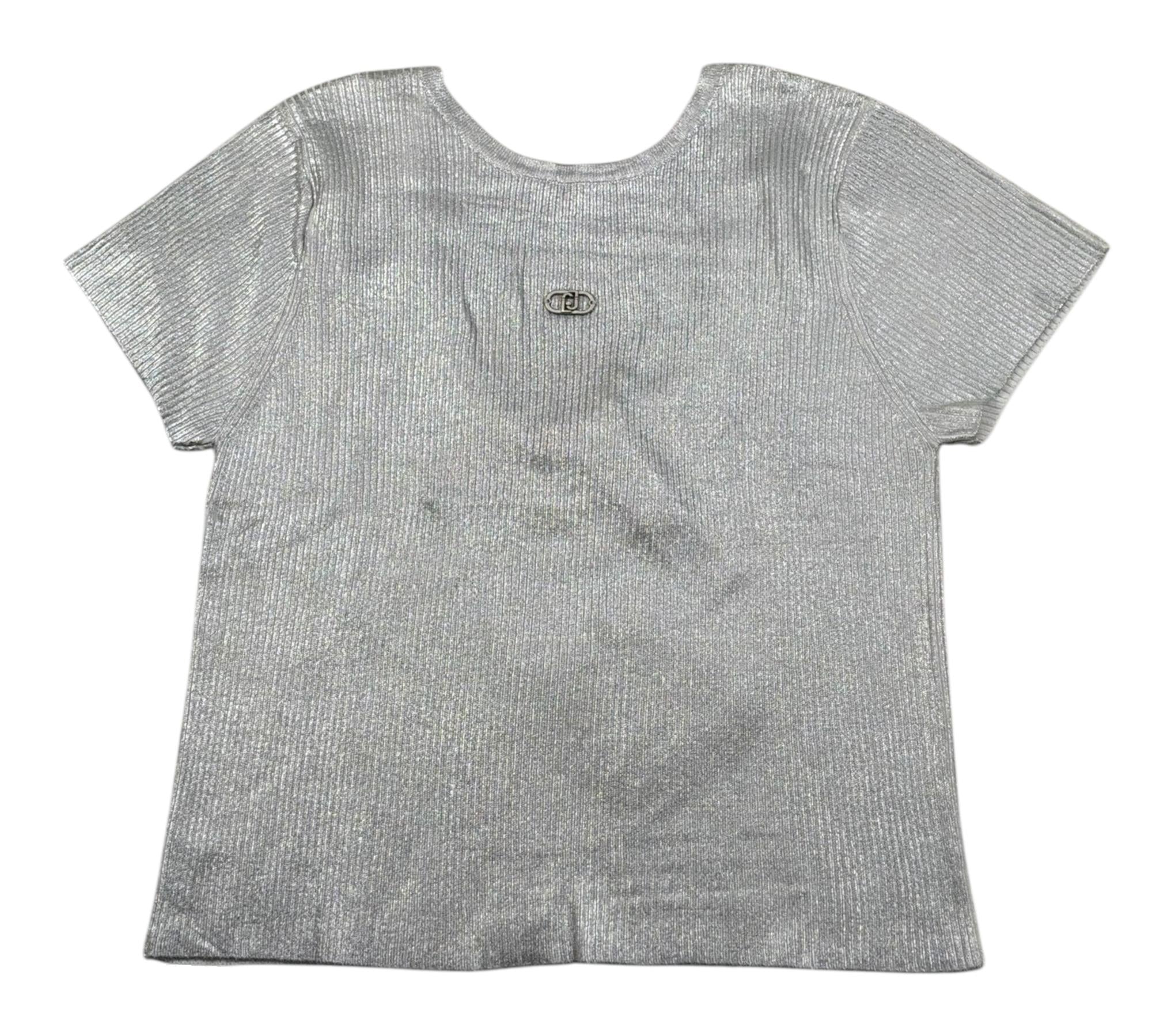 Liu Jo T-Shirt Girocollo Tinta Unita per Bambina GA5127 ARGENTO LIU JO 