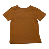 Aventiquattrore Solid Color Crew Neck T-Shirt with Brick Print for Newborns