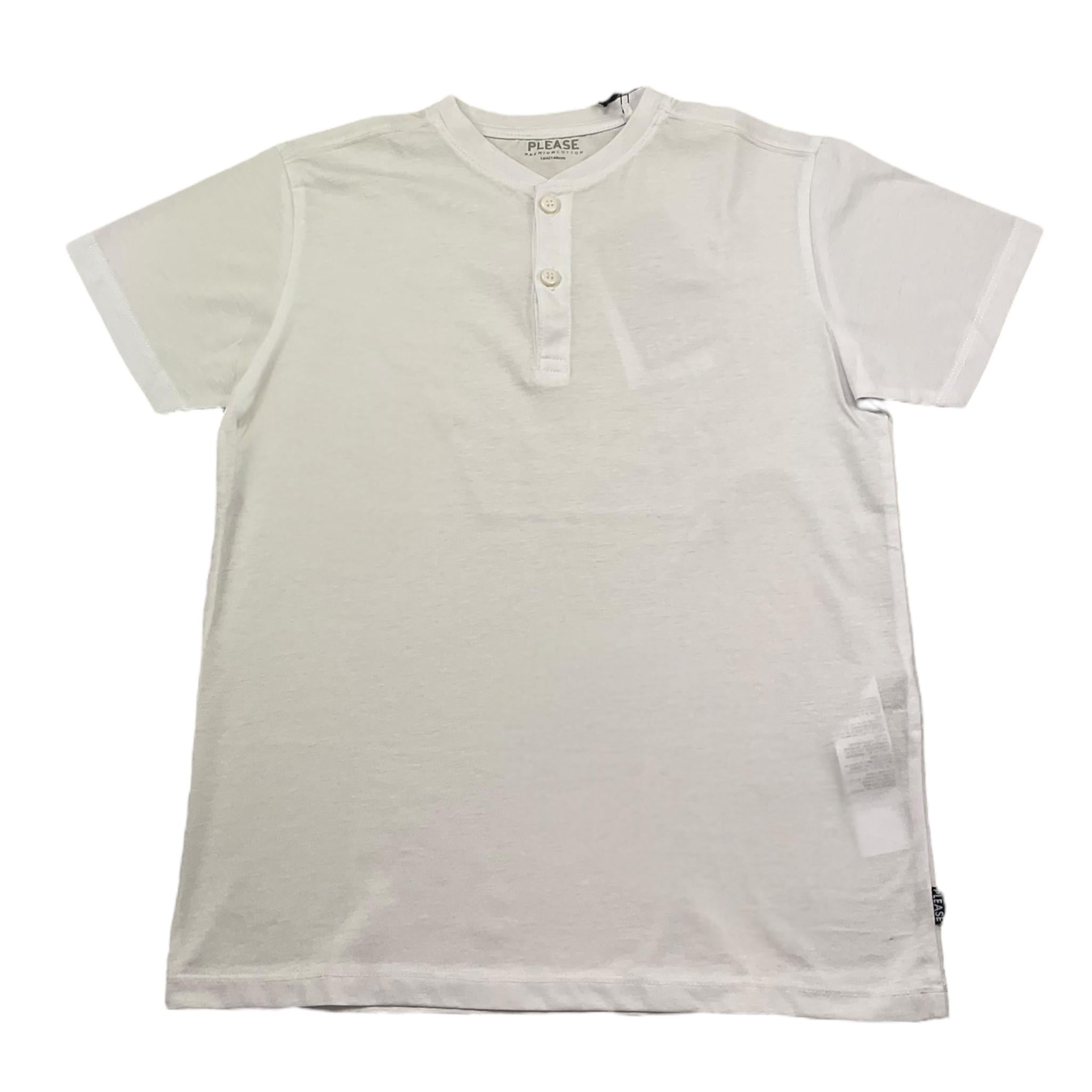 Please T-Shirt Tina Unita con Bottoni per Bambino ME03030B73 BIANCO PLEASE 