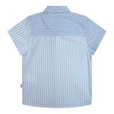 Boss Shirt Solid Color Half Sleeve With Striped Pattern Light Blue For Newborn