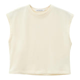 Calvin Klein Canotta Girocollo Tinta Unita con Logo per Bambina IG0IG02428 PAGLIA CALVIN KLEIN 