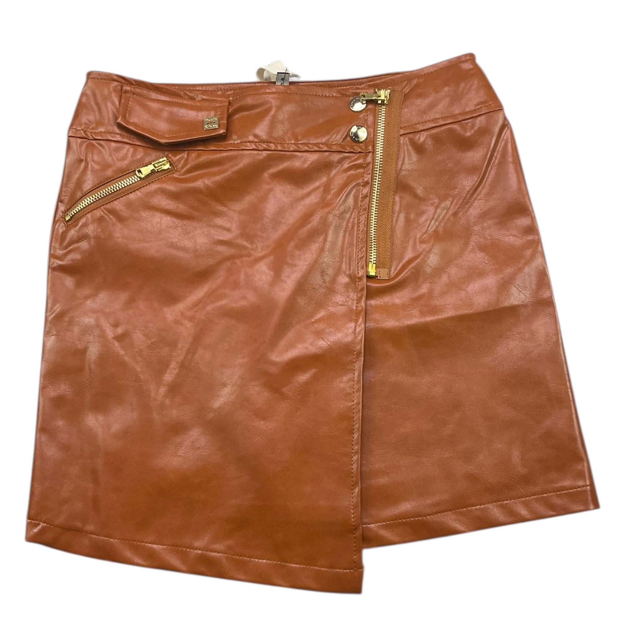 MANILA GRACE gonna in ecopelle tinta unita con zip Cuoio per Bambina MFJF24G116 CUOIO MANILA GRACE 