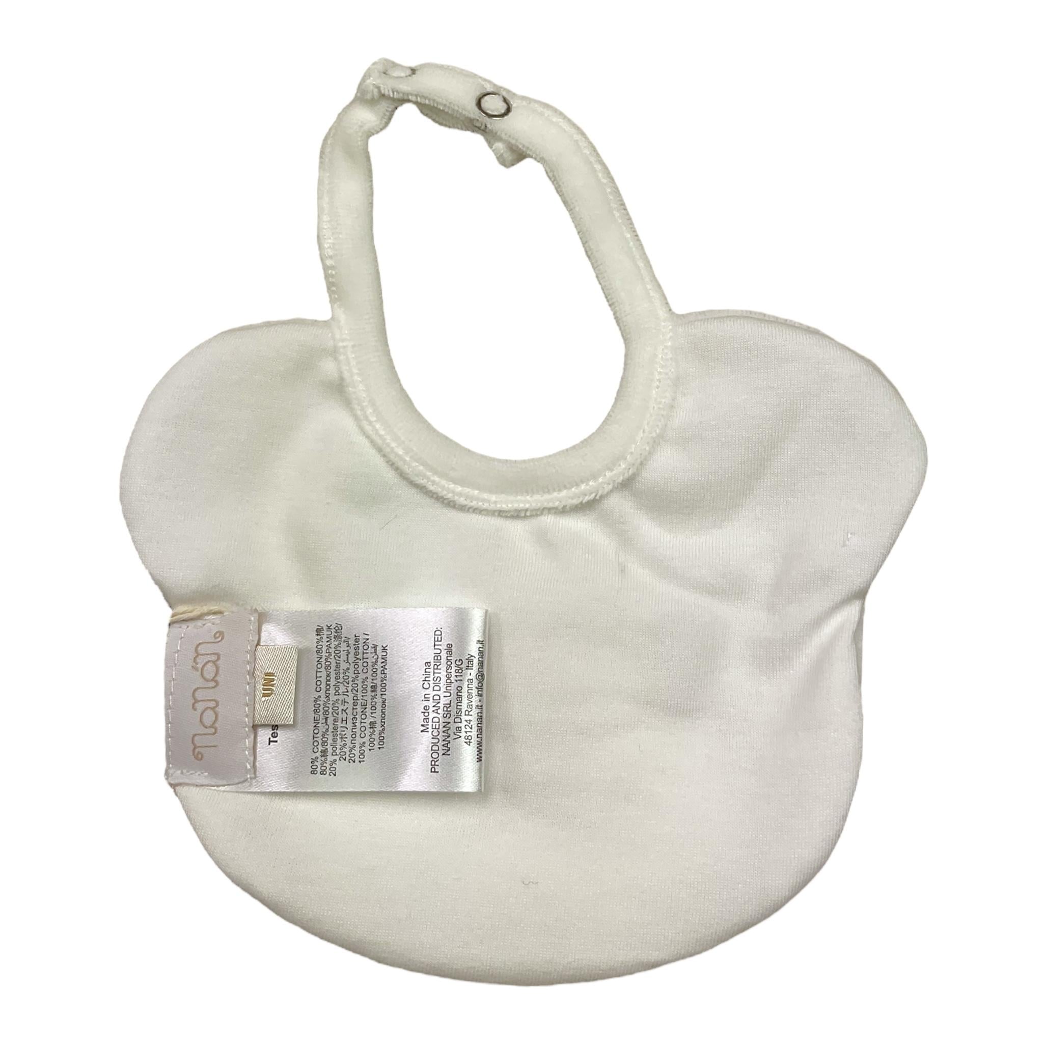 NANAN bavetta tinta unita forma orso Bianco per Neonata I24045R BIANCO NANAN 