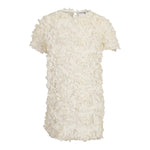 Dou Dou Abito Girocollo Tinta Unita con Applicazioni per Bambina DW1A91 PANNA DOU DOU 