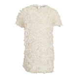 Dou Dou Abito Girocollo Tinta Unita con Applicazioni per Bambina DW1A91 PANNA DOU DOU 