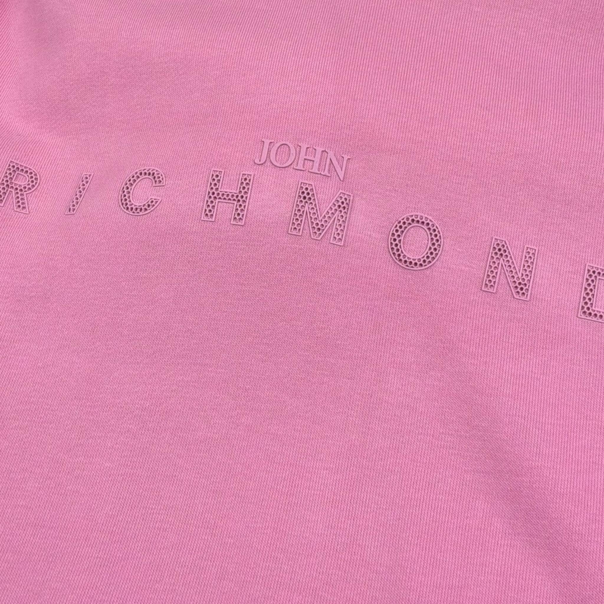 John Richmond Felpa Tinta Unita con Cappuccio E Stampa per Bambina RGP26006FE ROSA JOHN RICHMOND 