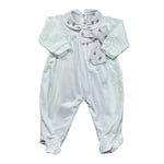 Le Bebe Tutina Manica Lunga Tinta Unita con Ricami per Neonata LBG6216 BIANCO LE BEBE 