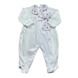 Le Bebe Tutina Manica Lunga Tinta Unita con Ricami per Neonata LBG6216 BIANCO LE BEBE 