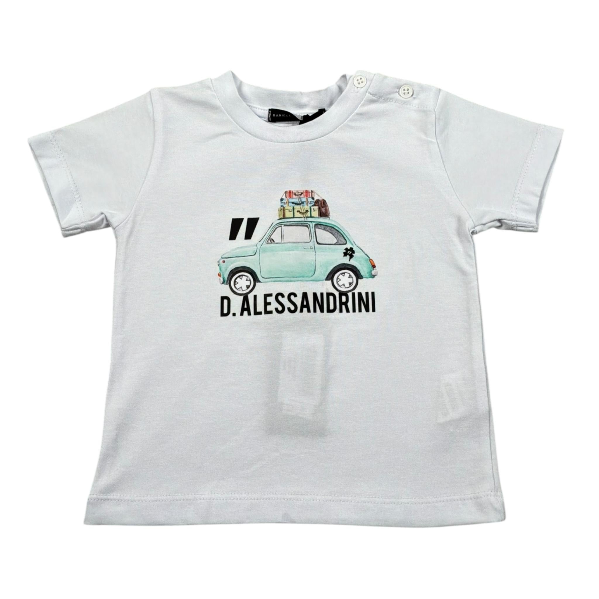 Daniele Alessandrini T-Shirt Girocollo Tinta Unita con Stampa per Neonato 1296M00237X BIANCO DANIELE ALESSANDRINI 
