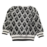 DANIELE ALESSANDRINI maglia girocollo tinta unita con fantasia rombi Bianco/nero per Neonato 1291W00047X BIANCO/NERO DANIELE ALESSANDRINI 