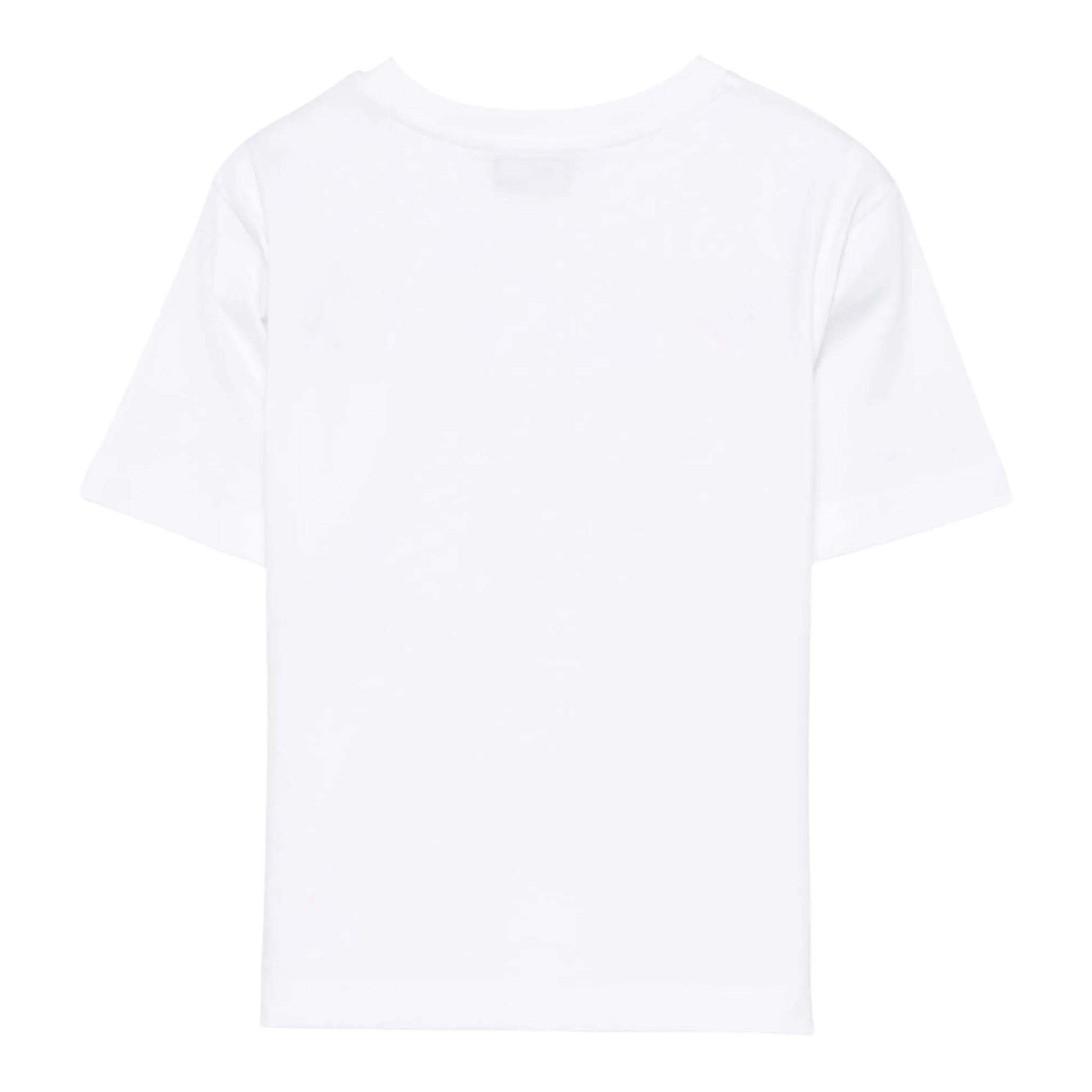 Moschino T-Shirt Girocollo Tinta Unita con Taschino per Bambino HUM055X BIANCO MOSCHINO 