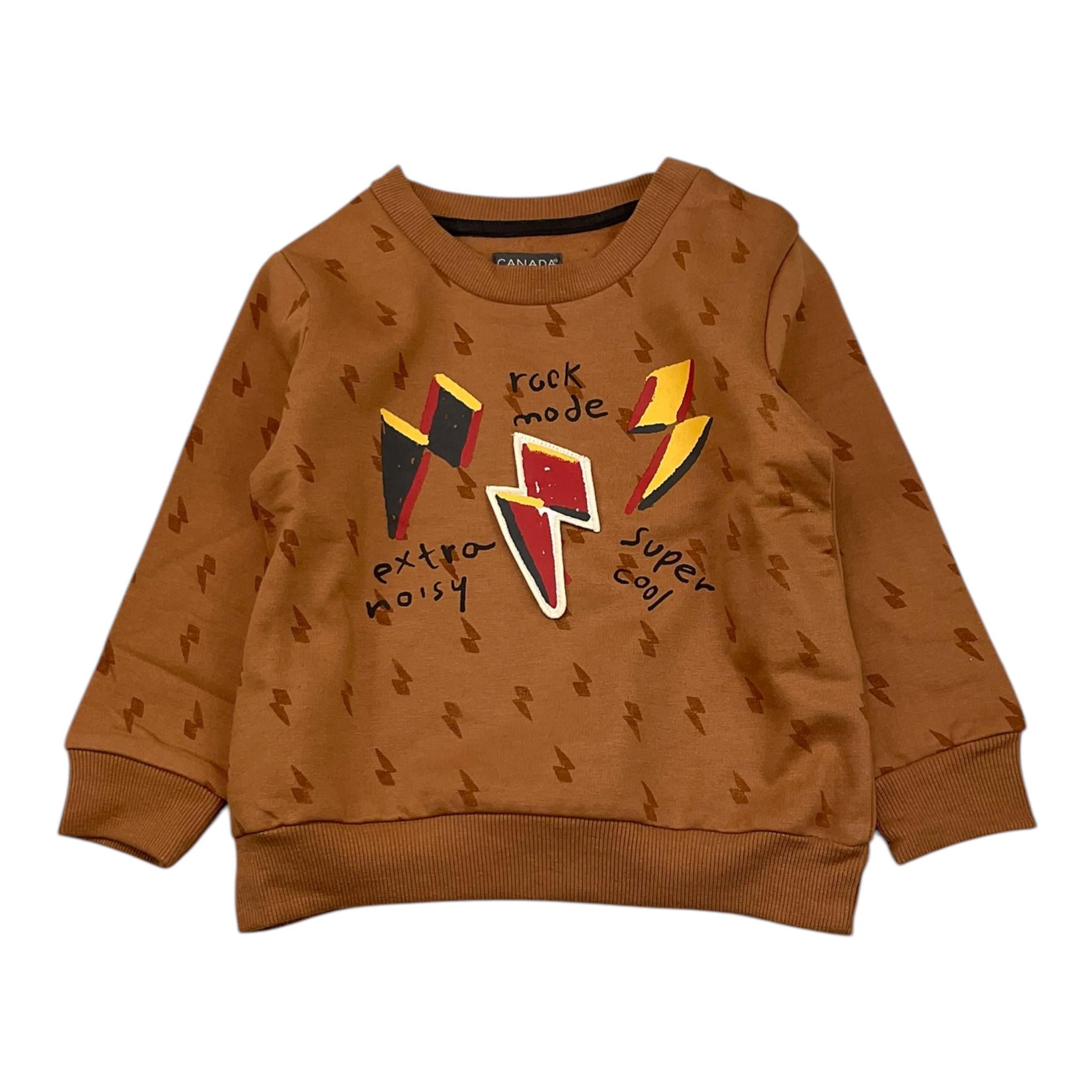 CANADA HOUSE felpa girocollo tinta unita con stampa Marrone per Neonato 24454120 MARRONE CANADA HOUSE 