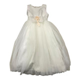 Bella Brilli Solid Color Ceremony Dress With White Tulle Armhole For Girls