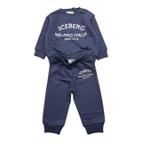 ICEBERG completo 2pz tinta unita felpa-pantalone Blu per Neonato COMICE5300BX BLU ICEBERG 