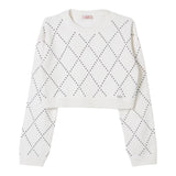 LIU JO maglia girocollo tinta unita cn brillantini Panna per Bambina GF4137 PANNA LIU JO 