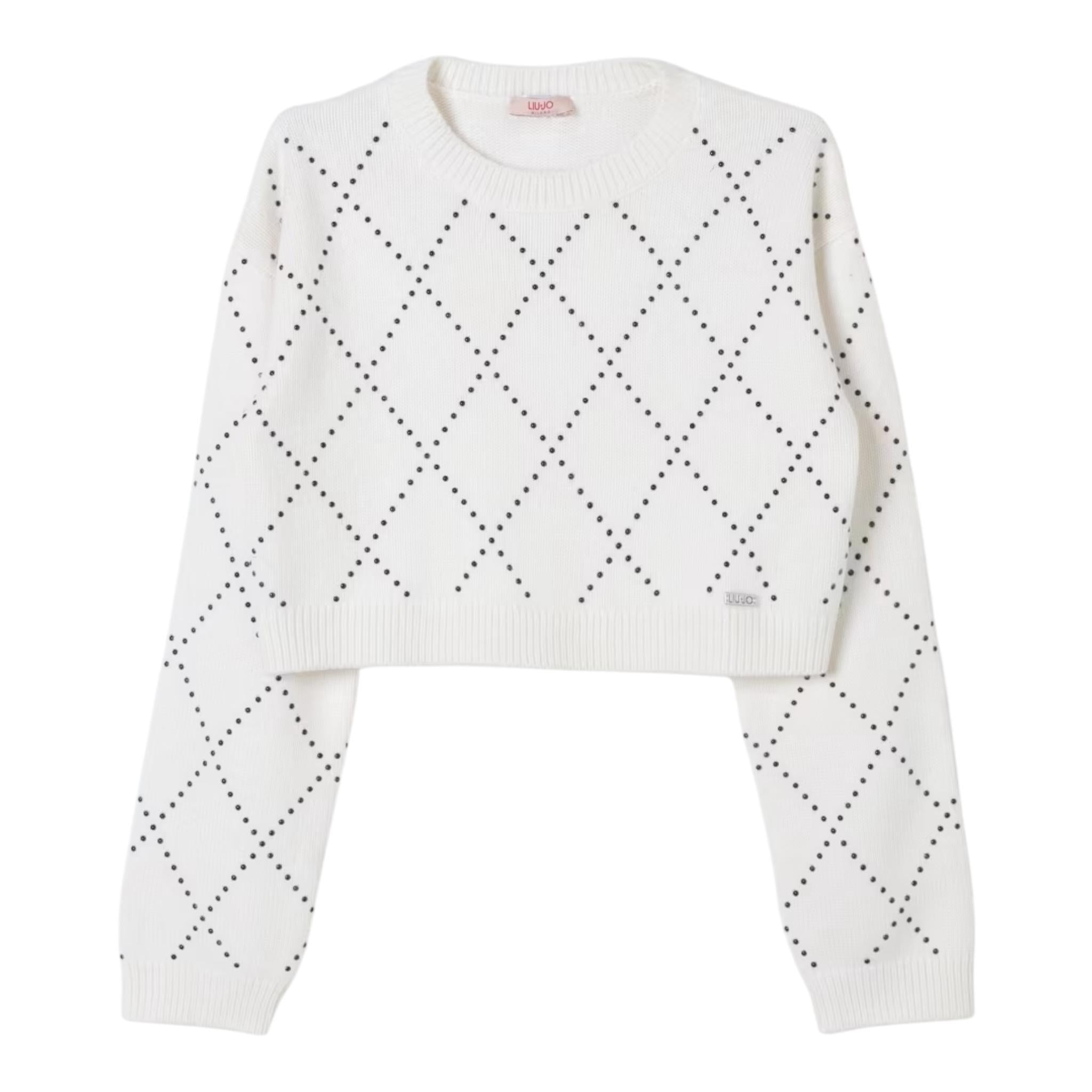 LIU JO maglia girocollo tinta unita cn brillantini Panna per Bambina GF4137 PANNA LIU JO 