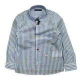 Daniele Alessandrini Long Sleeve Shirt Striped Pattern White for Boys