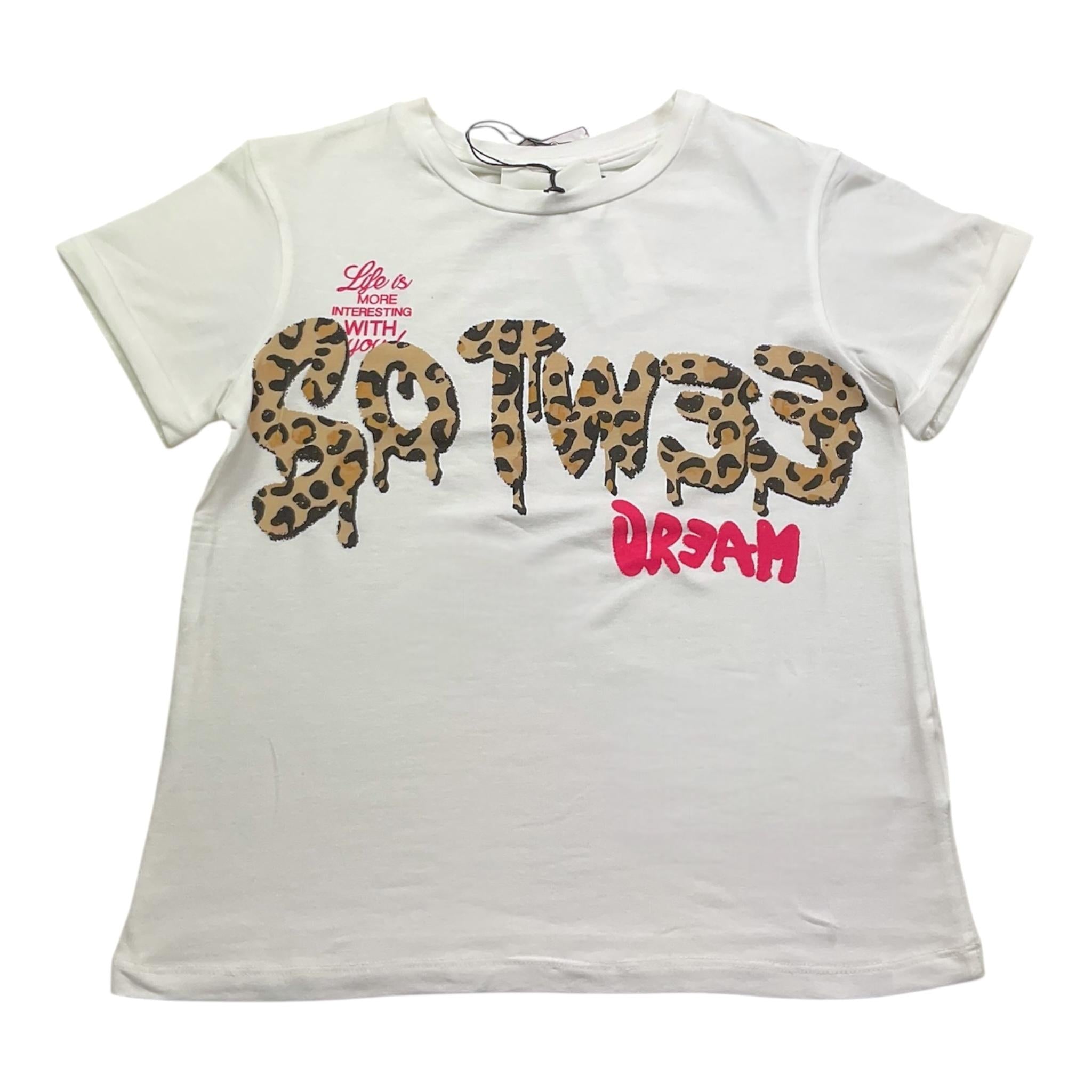 So Twee By Miss Grant T-Shirt Girocollo Tinta Unita con Stampa per Bambina ST0075 BIANCO SO TWEE BY MISS GRANT 