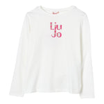 LIU JO shirt girocollo tinta unita con stampa Bianco per Bambina GF4094 BIANCO LIU JO 