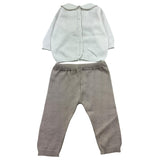 Baby Lord 2 Piece Set Two-Tone White/Beige Shirt-Pants for Newborns