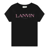 LANVIN t-shirt tinta unita con stampa Nero per Bambina N30116 NERO LANVIN 