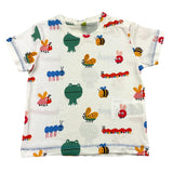 Losan Crew Neck Solid Color T-Shirt with Contrast Prints White for Newborns