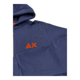 SUN68 felpa con zip e cappuccio tinta unita con logo Blu per Bambino F44331X BLU SUN68 