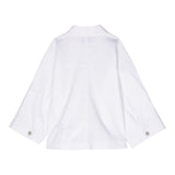 Ermanno Scervino Plain Jacket With Embroidery And Wide Sleeves White For Girls