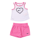Nike Complet 2 Pezzi Canotta-Bermuda per Bambina 36M001 BIANCO/ROSA NIKE 