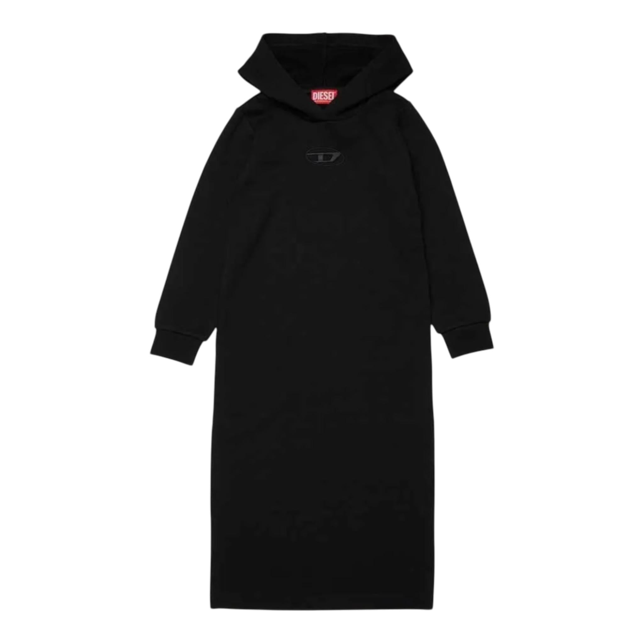 DIESEL abito in felpa tinta unita con cappuccio Nero per Bambina J02012 NERO DIESEL 