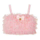 Angel'S Face Top Straps Solid Color with Pink Tulle for Girls