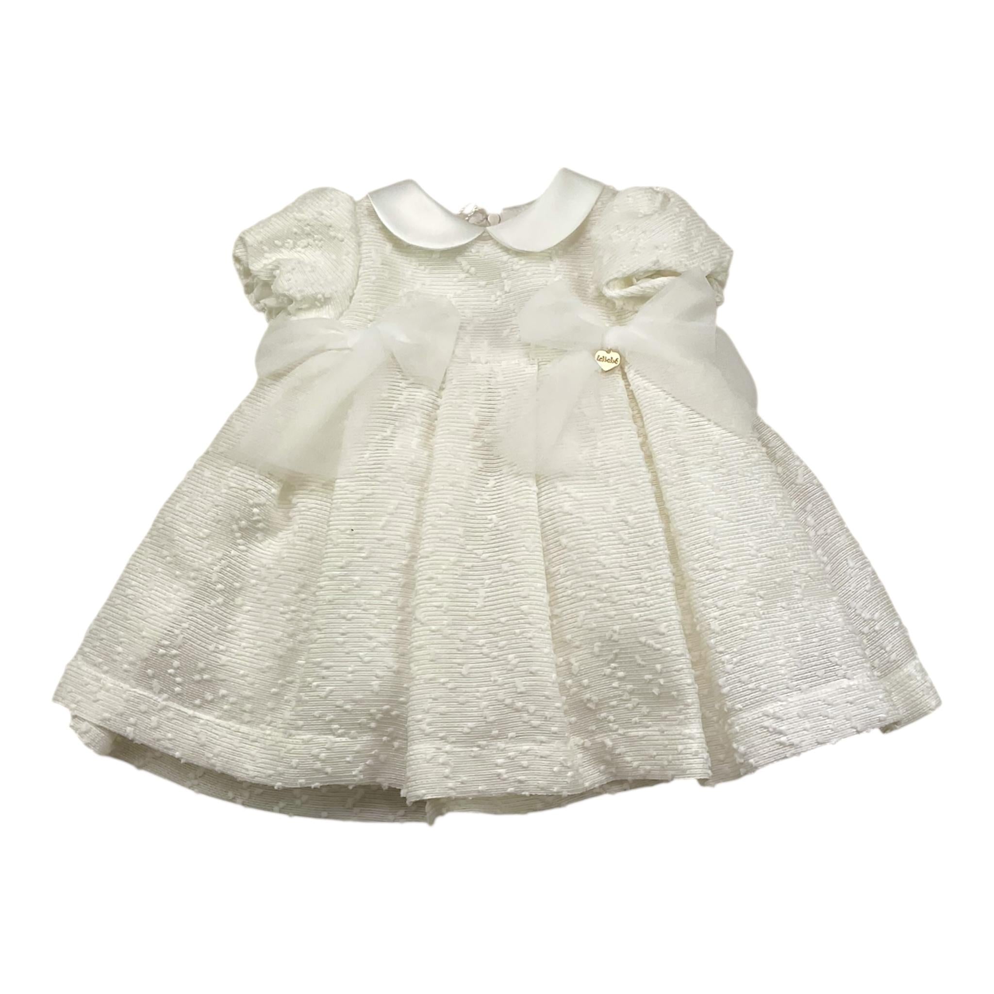 LE BEBE' abito cerimonia tinta unita mezza manica Bianco per Neonata LBG5518 BIANCO LE BEBE' 