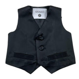 Shako' Black Solid Color Waistcoat For Newborn