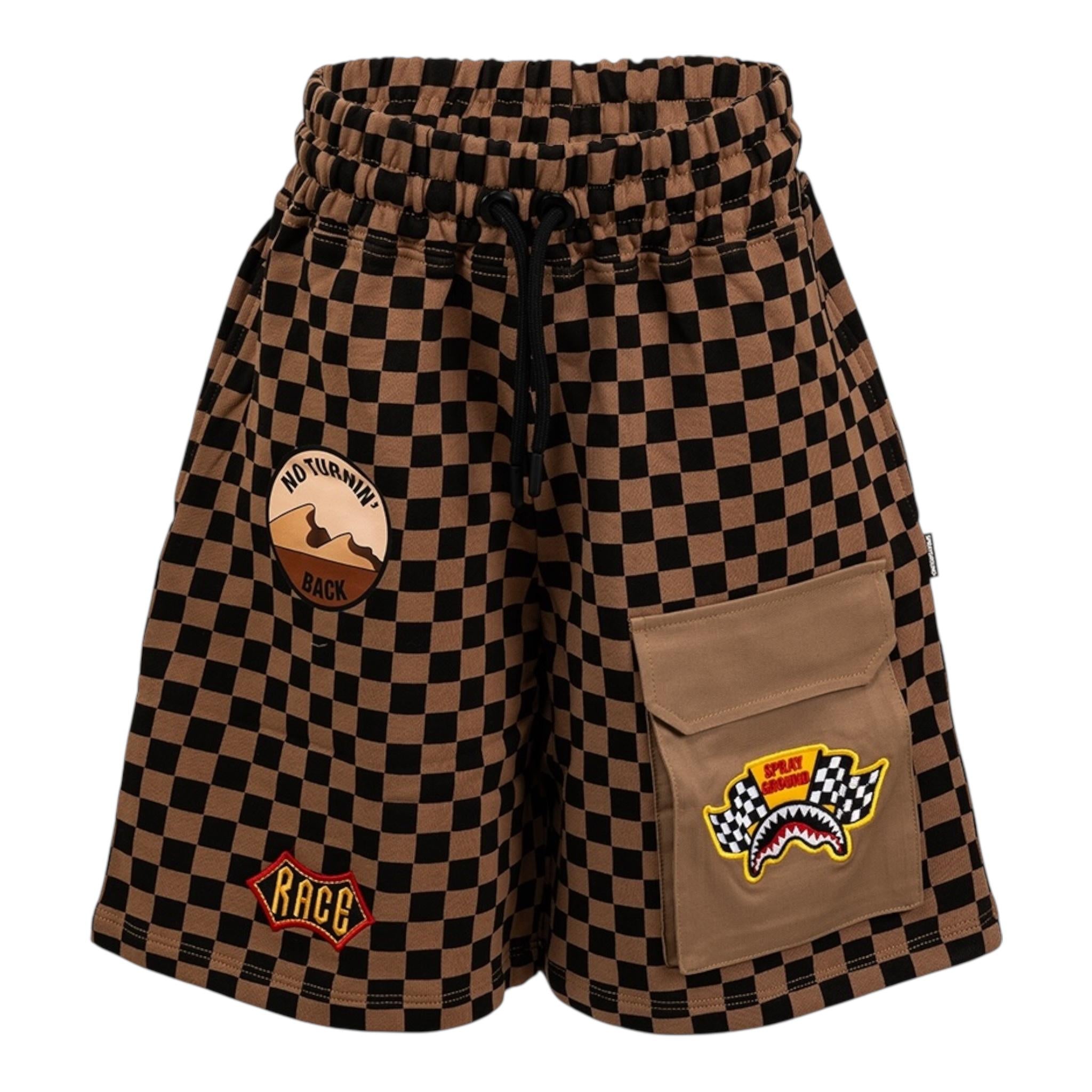 Sprayground Bermuda In Tuta Tinta Unita con Fantasia per Bambino SPY1060 MARRONE SPRAYGROUND 