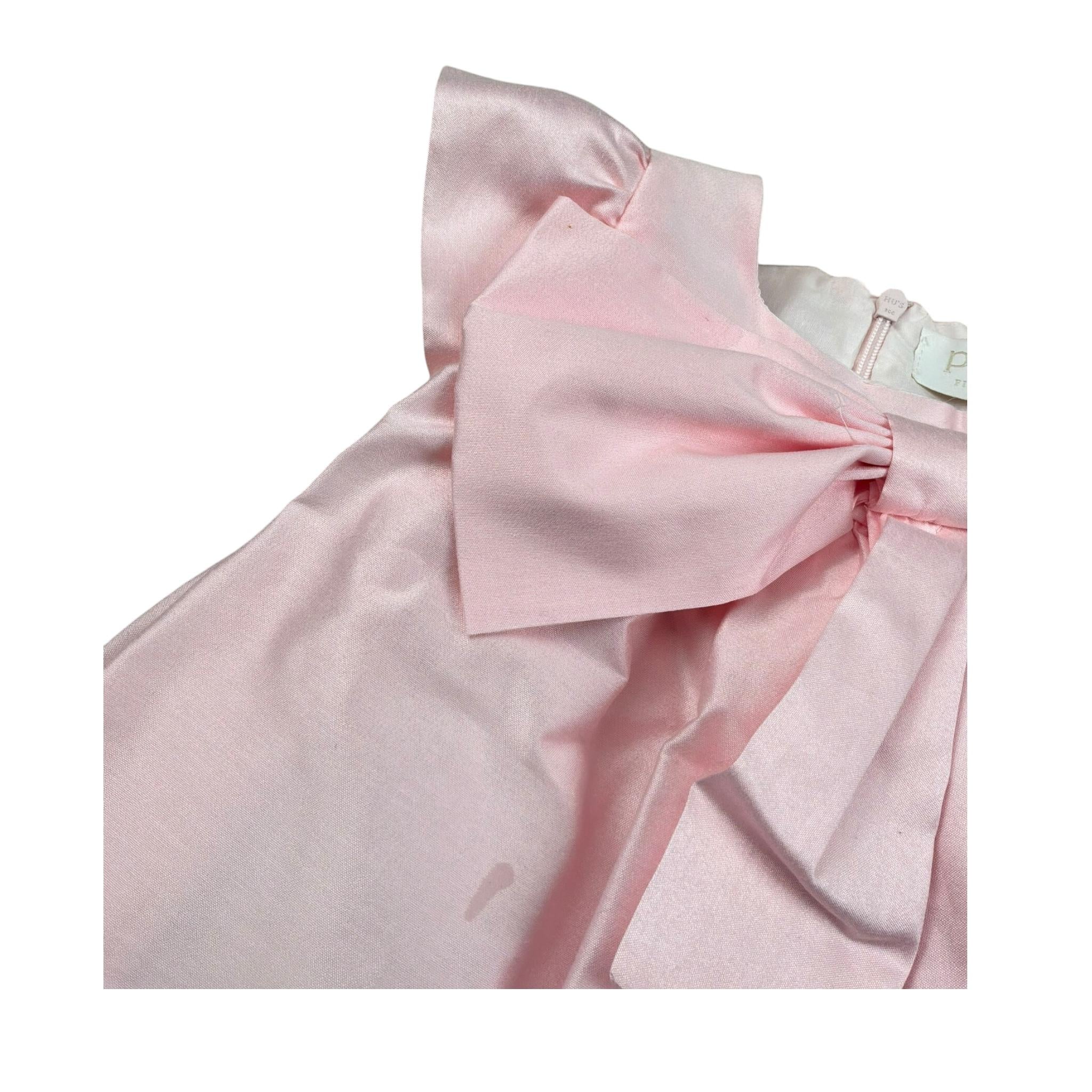Pure Firenze Abito Mezza Manica Tinta Unita con Fiocco per Neonata PC03226 ROSA PURE FIRENZE 