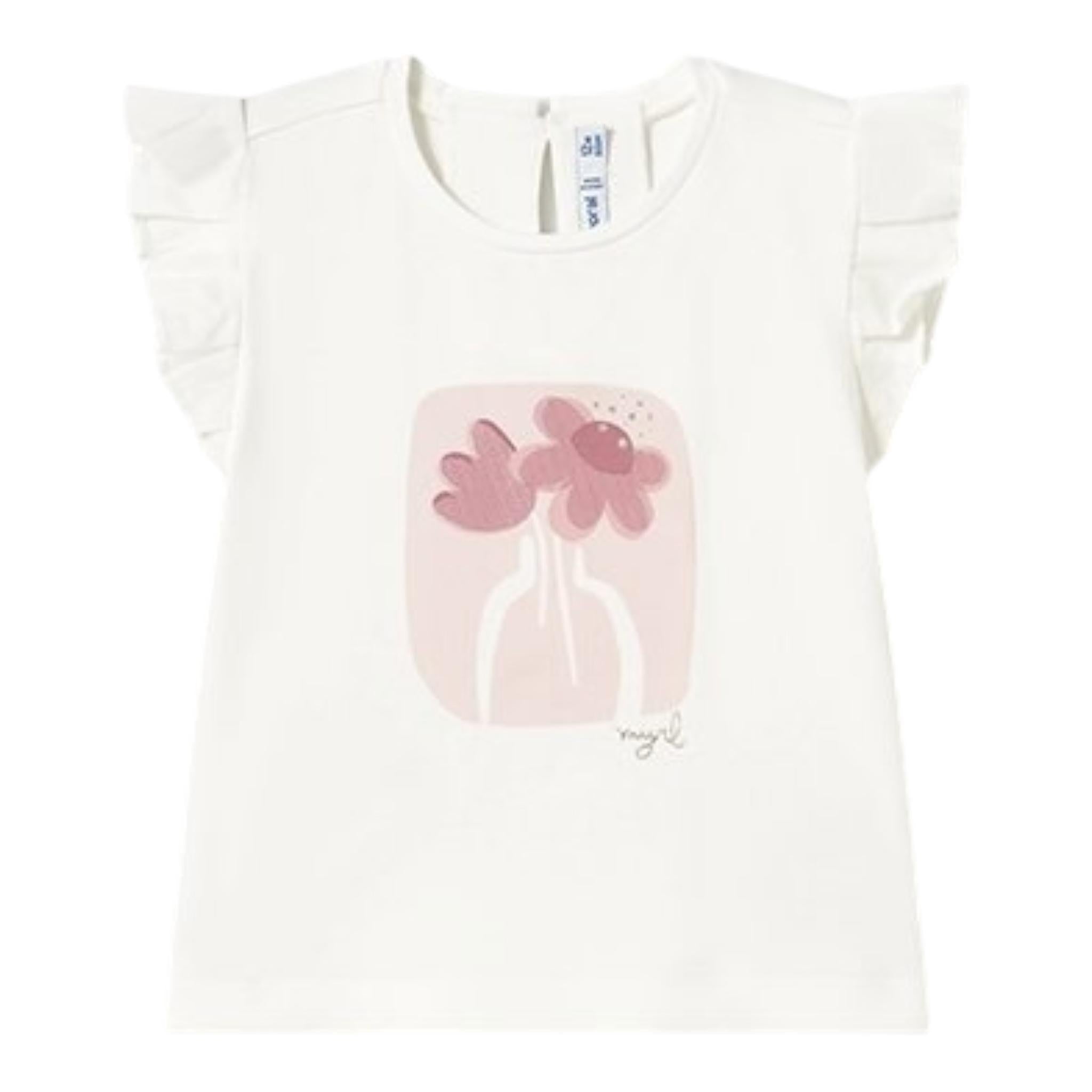 Mayoral T-Shirt Girocollo Tinta Unita con Stampa per Neonata 10422 BIANCO MAYORAL 