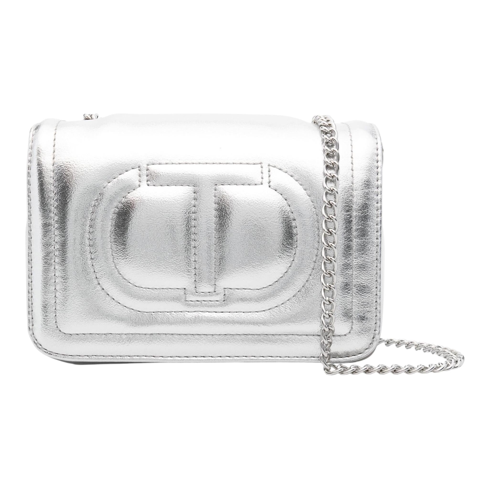 TWINSET borsa tinta unita cn tracolla Argento per Bambina 242GJ8020X ARGENTO TWINSET 