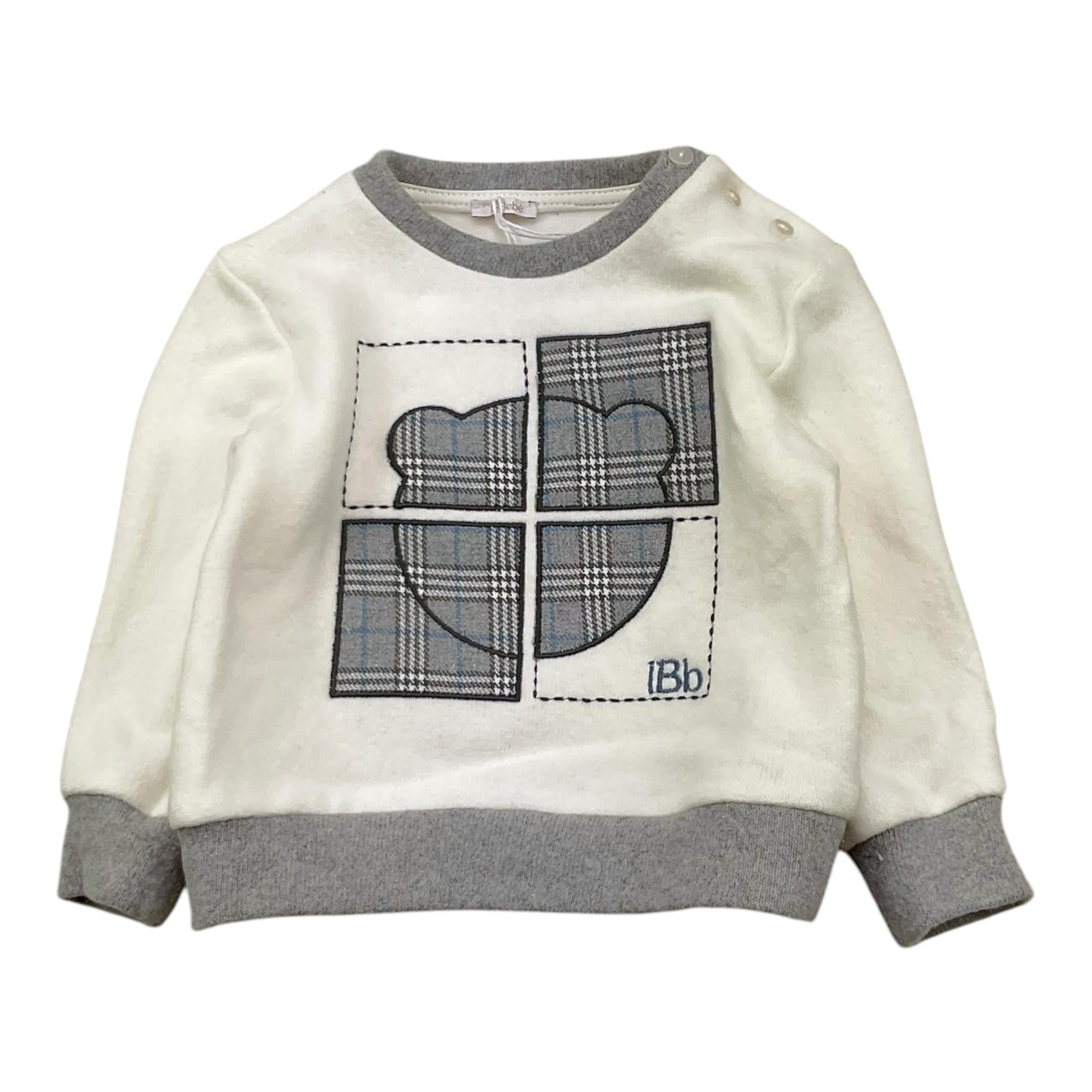 LE BEBE' felpa tinta unita con stampa  Bianco per Neonato LBB5239 BIANCO LE BEBE' 