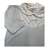 Valentina Bebes Long Sleeve Onesie Solid Color Blue For Newborn