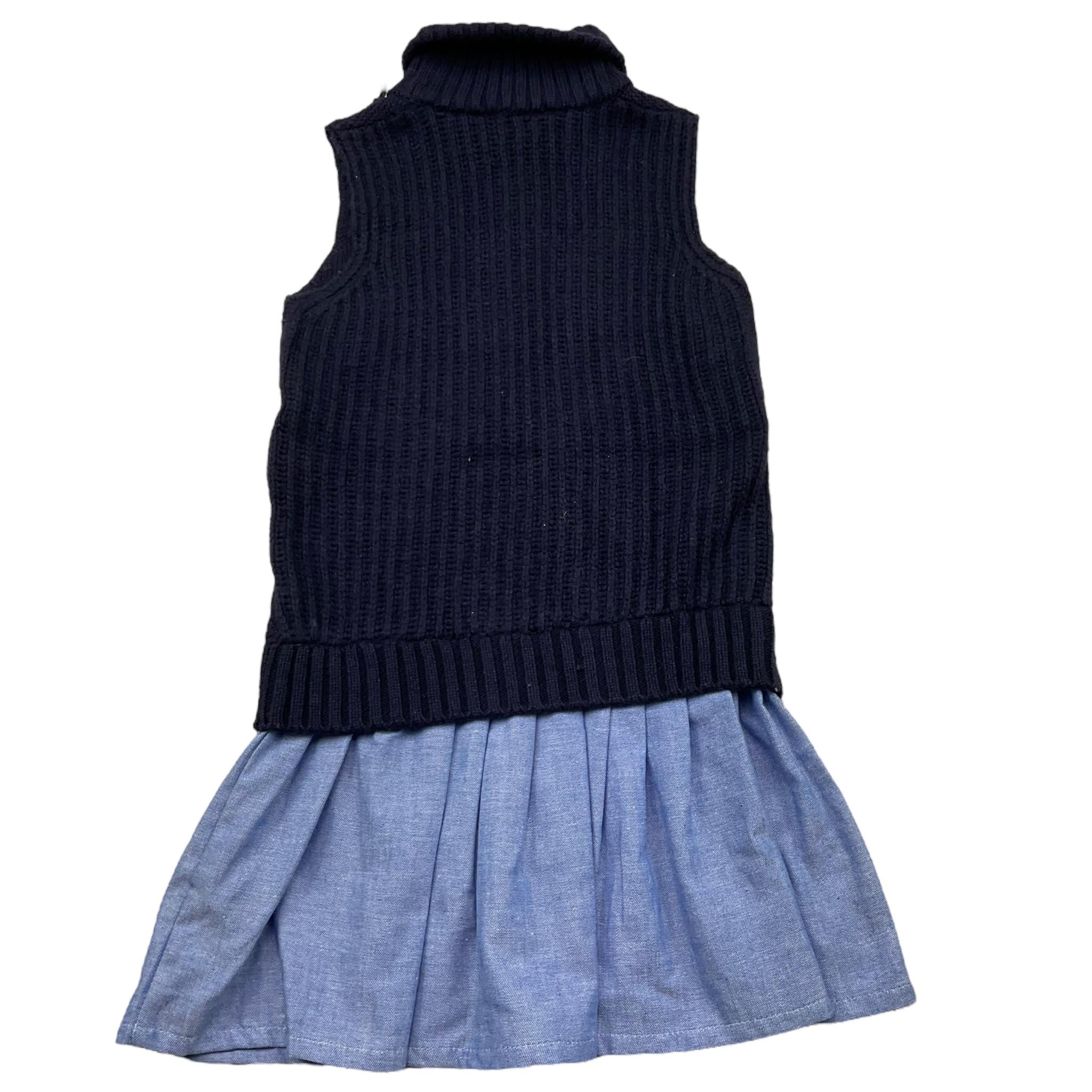 TRUSSARDI abito giromanica collo alto tinta unita Blu per Bambina TGA25033VE BLU TRUSSARDI 