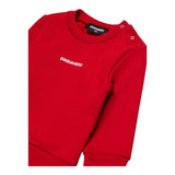 Dsquared2 Felpa Girocollo Tinta Unita con Stampa per Neonato DQ2860X ROSSO DSQUARED2 