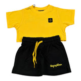 Refrigiwear Completo 2 Pezzi Bicolore T-Shirt-Shorts per Neonata RG1470W25NXX GIALLO/NERO REFRIGIWEAR 