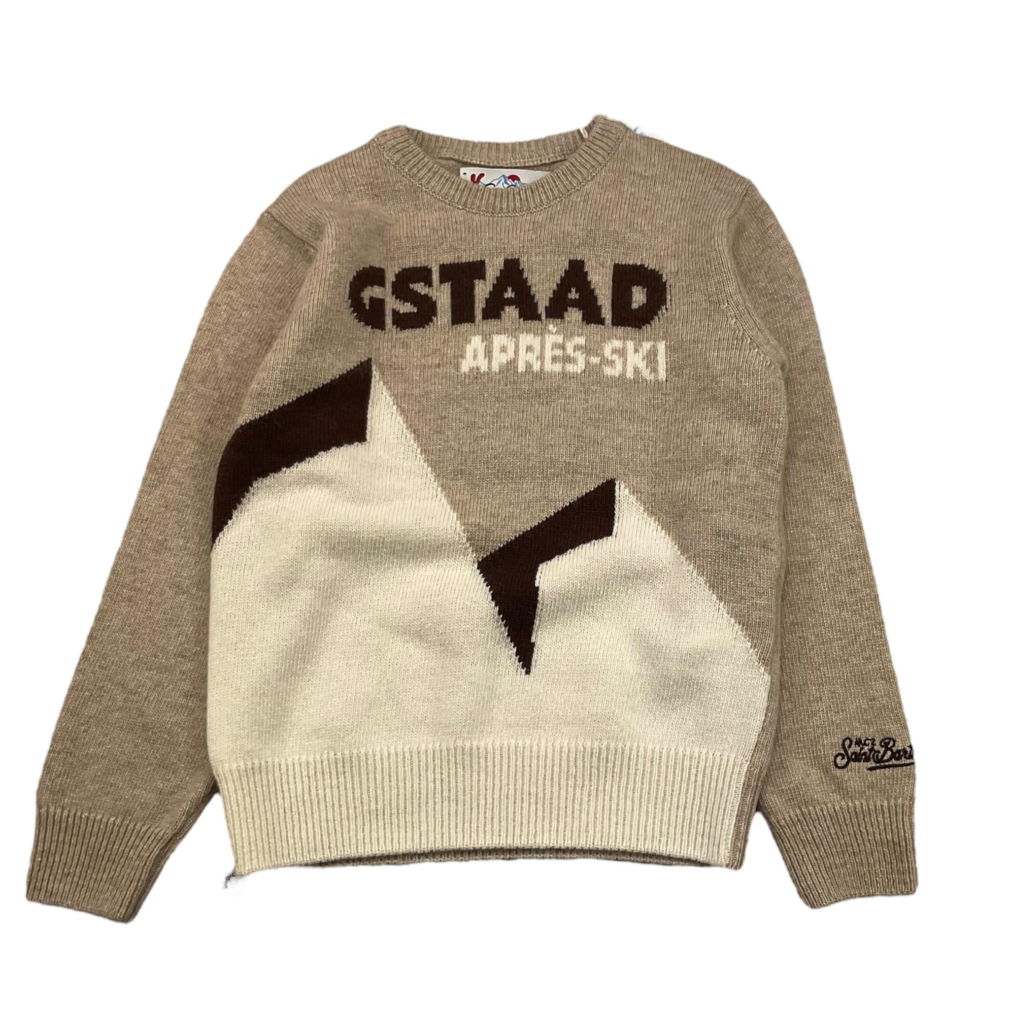 SAINT BARTH maglia tinta unita con stampa Beige per Bambino DU0006 BEIGE SAINT BARTH 
